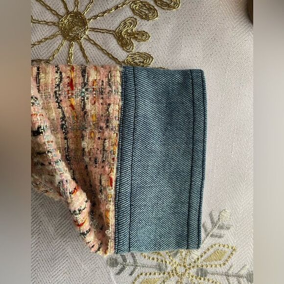 Peekskill Women's denim and tweed-type jacket with gold buttons - Picture 5 of 16